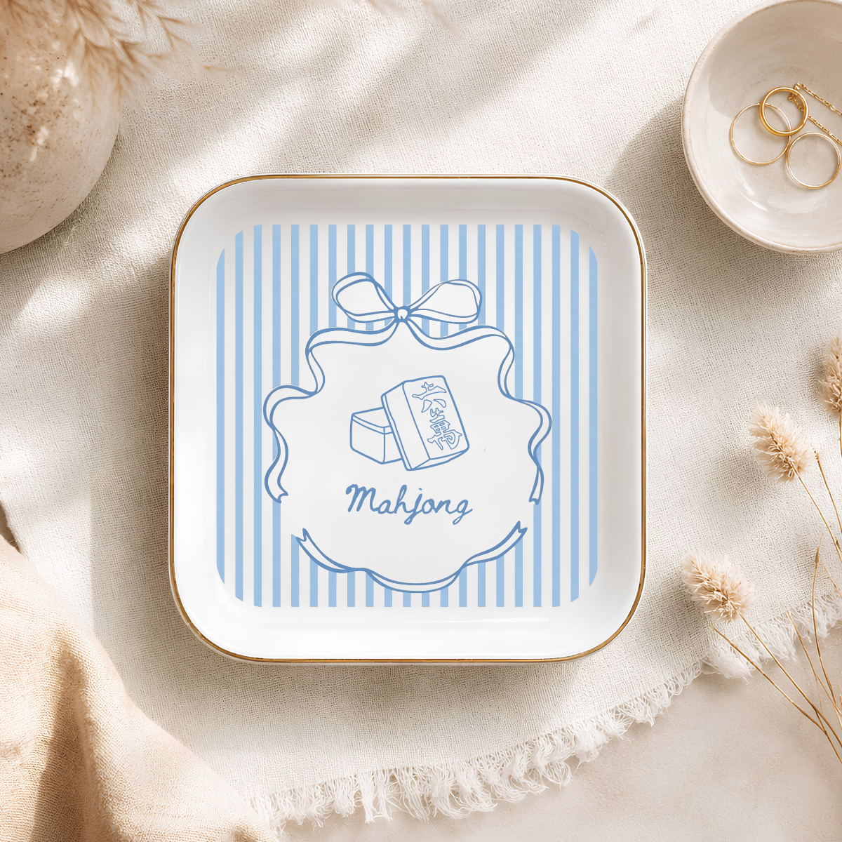 Mahjong Hostess Ring Dish – Game Night Gift for Her