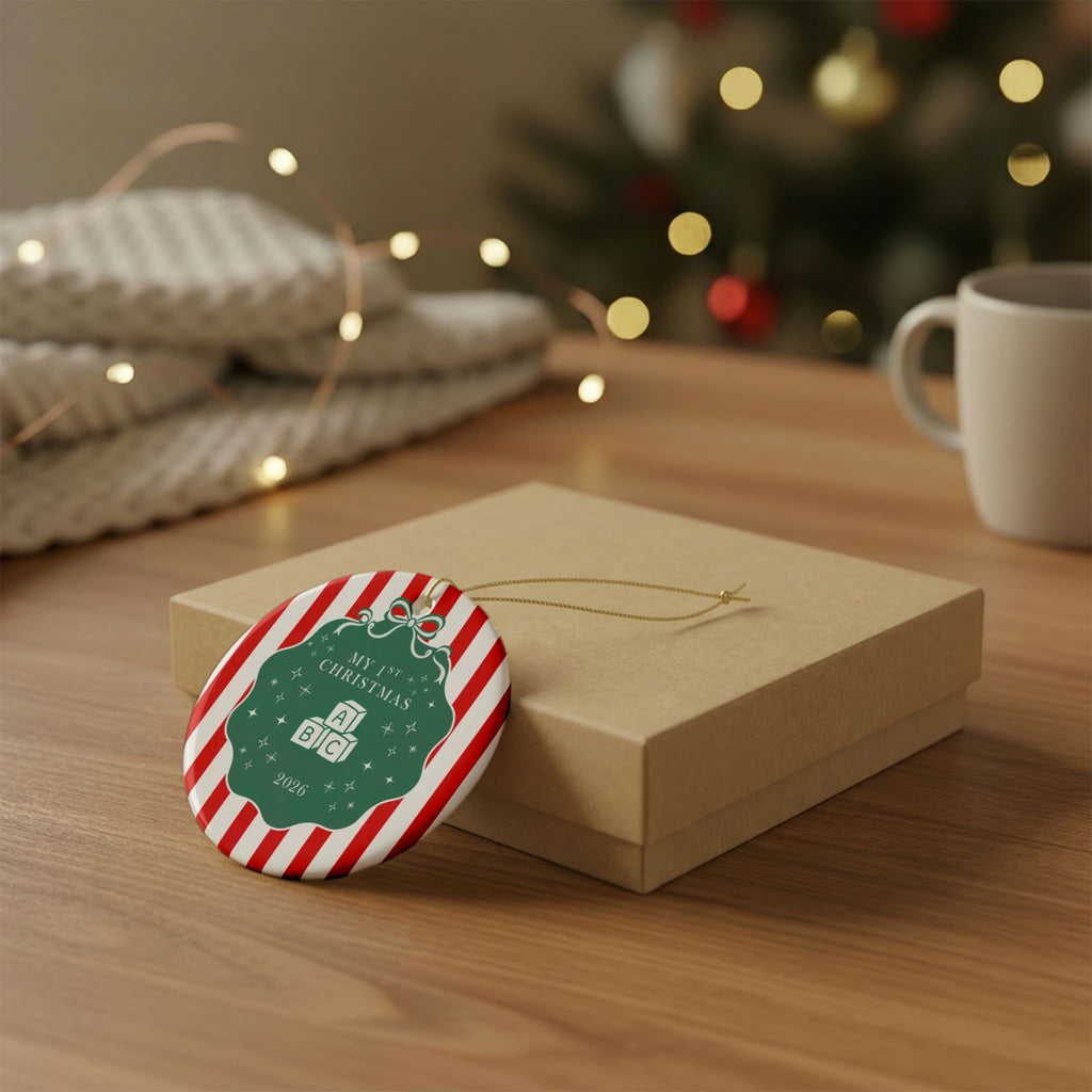 Baby’s First Christmas Ornament 2026 – ABC Blocks