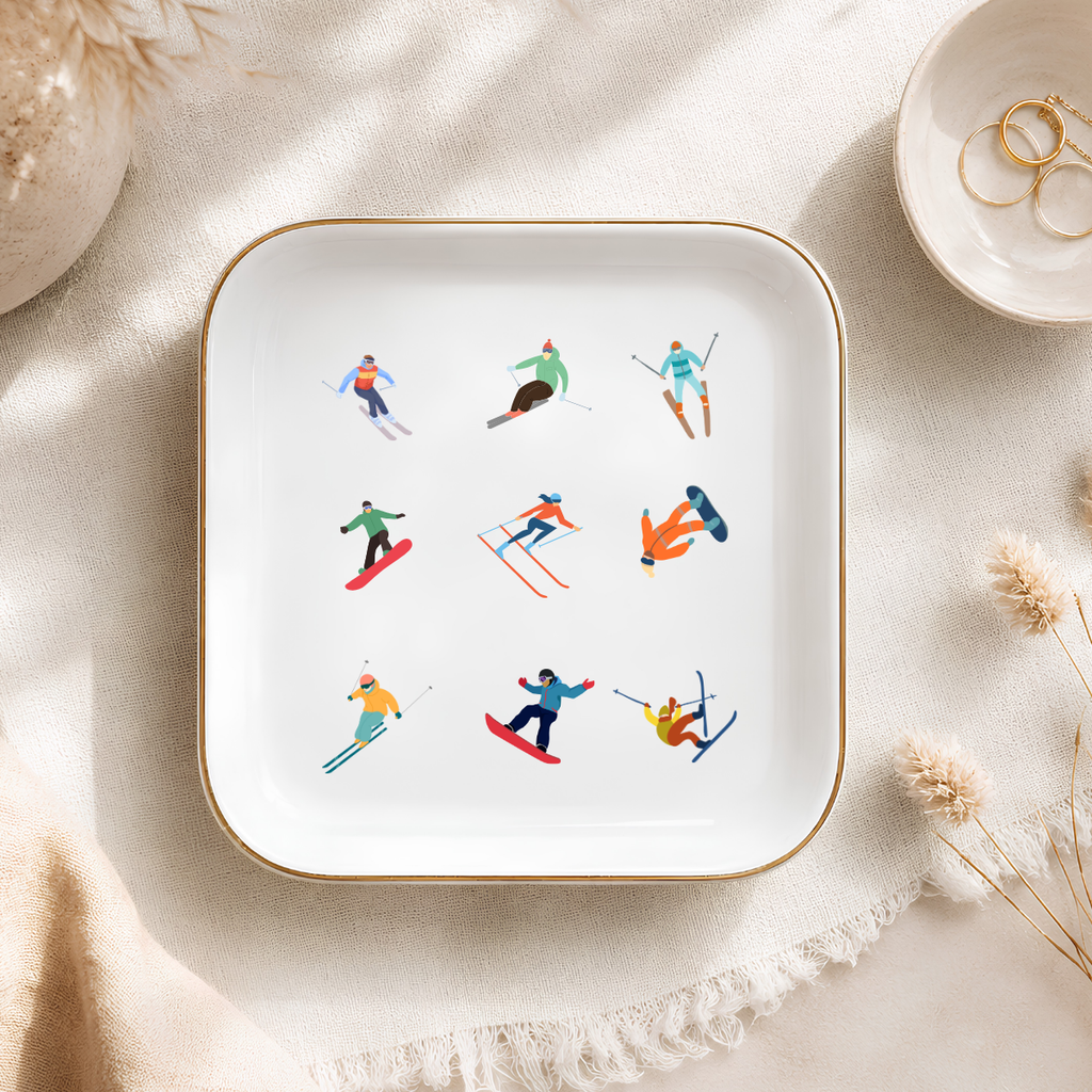 Ski and Snowboard Ring Dish – Winter Sports Gift