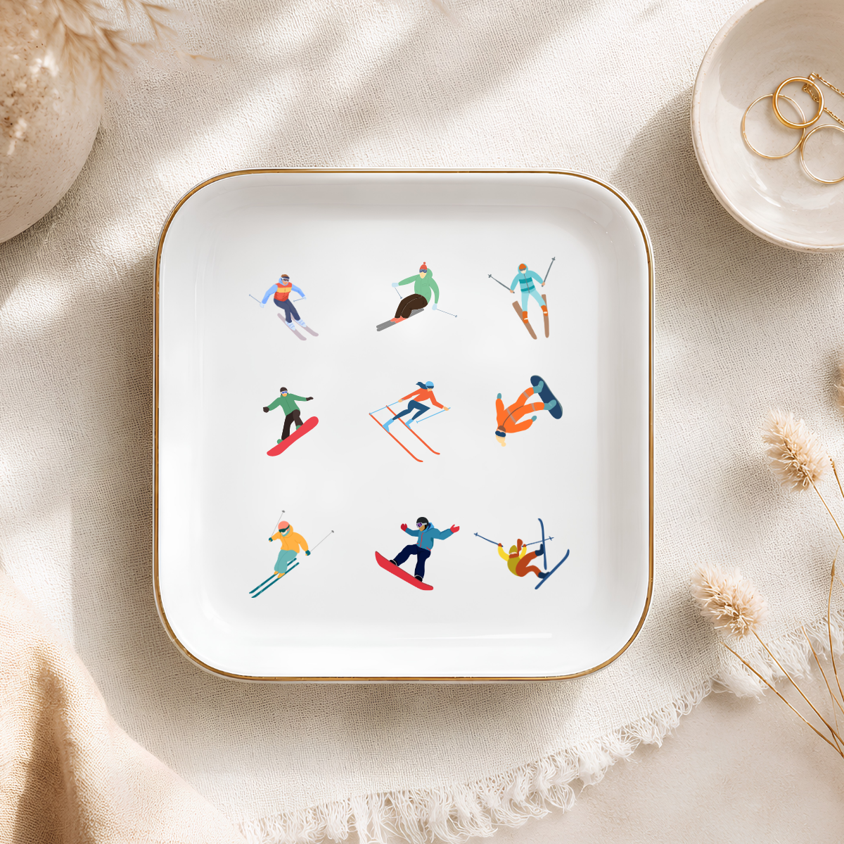 Ski and Snowboard Ring Dish – Winter Sports Gift