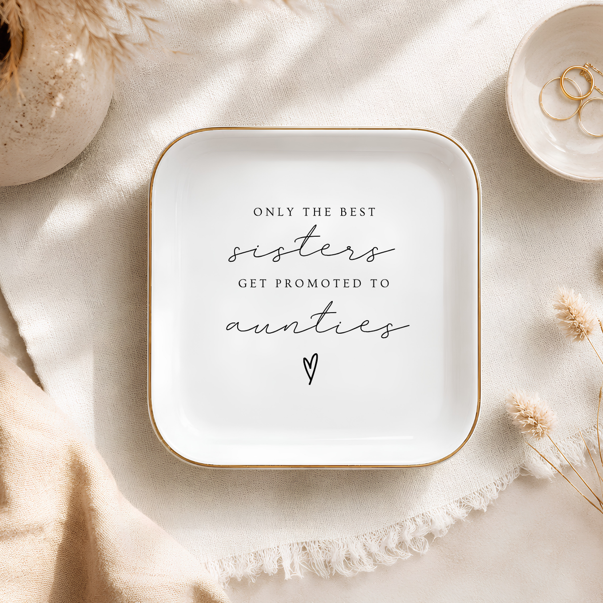 Jewelry Dish for Sister Promoted to Auntie