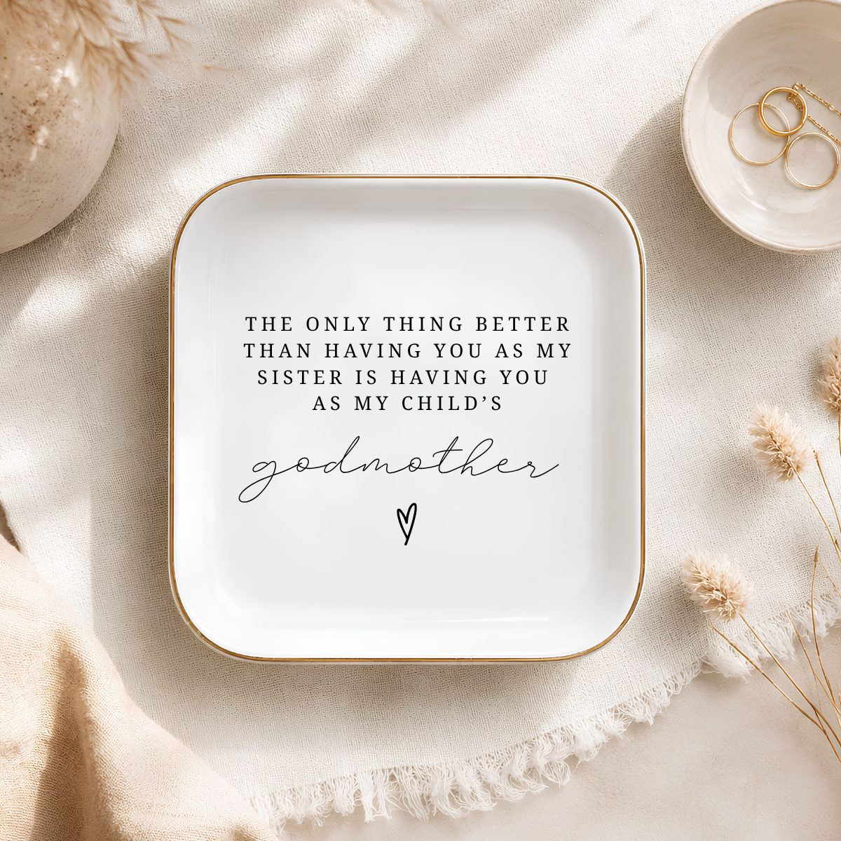 Godmother Ring Dish – Baptism and Christening Thank You Gift