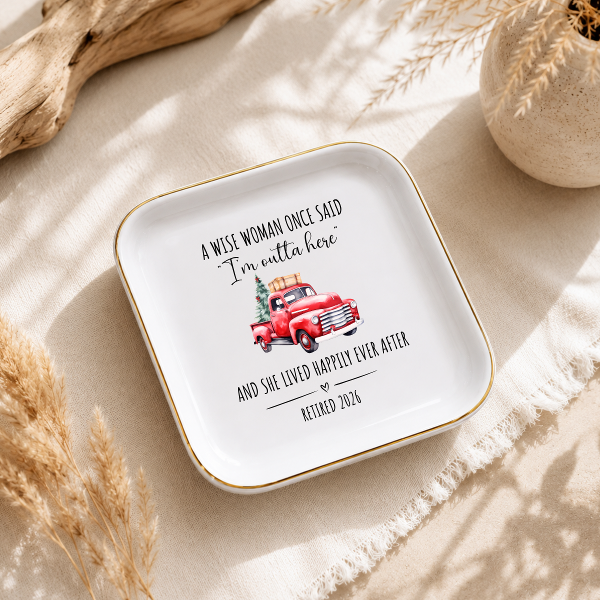 Funny Retirement Ring Dish – Retiree Gift Keepsake