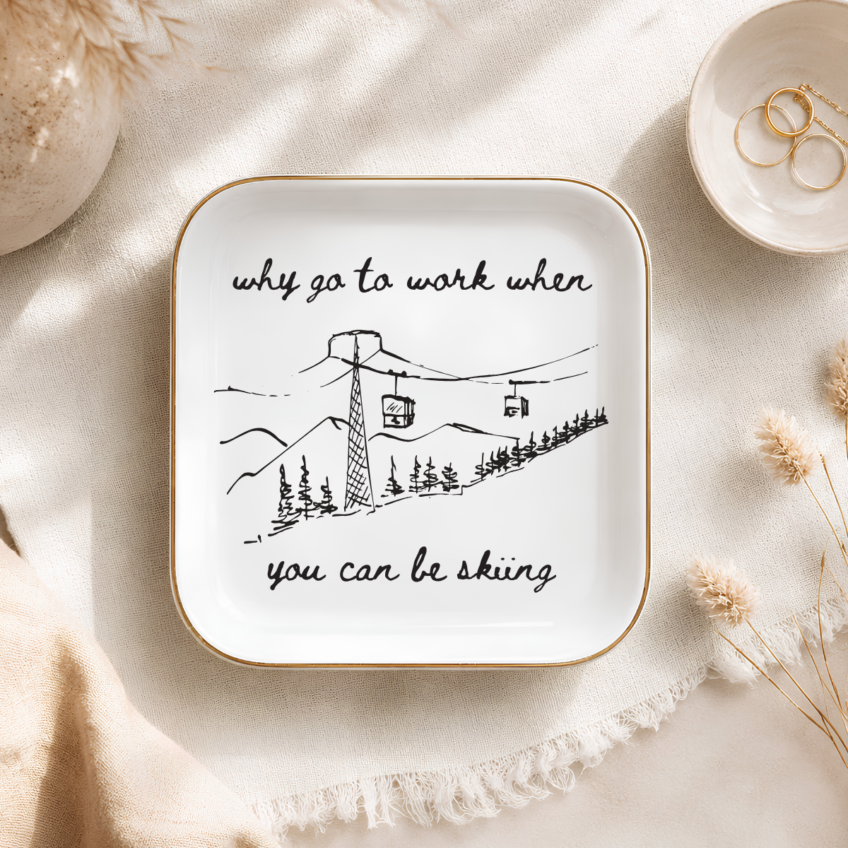 Skier Ring Dish – Gift for Ski Lovers