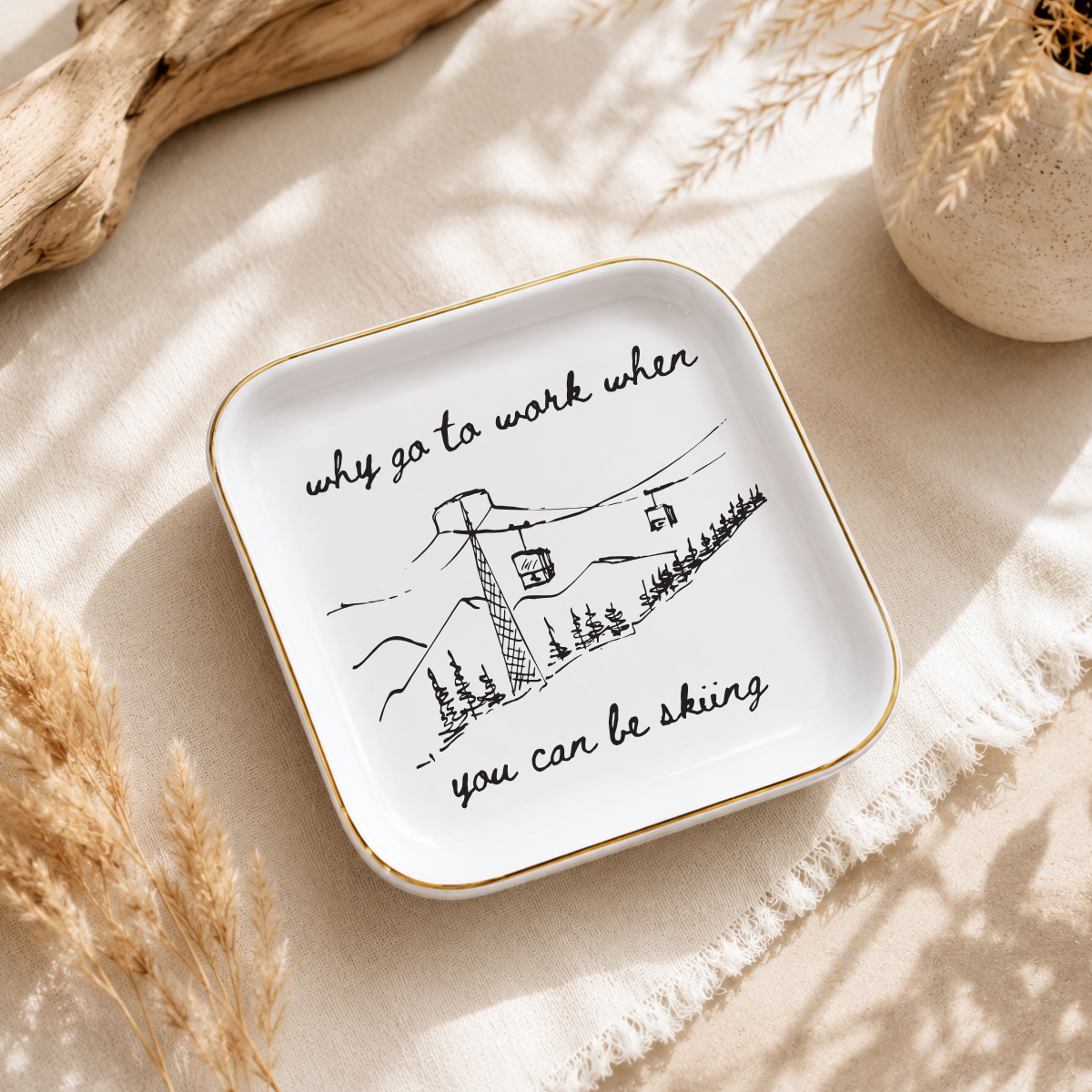 Skier Ring Dish – Gift for Ski Lovers