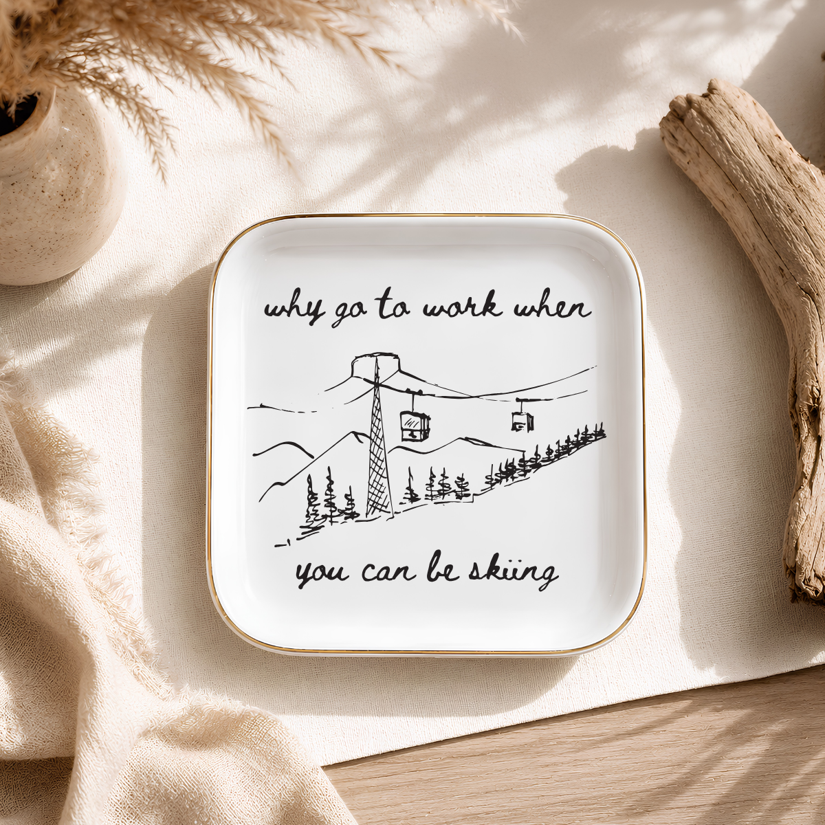 Skier Ring Dish – Gift for Ski Lovers