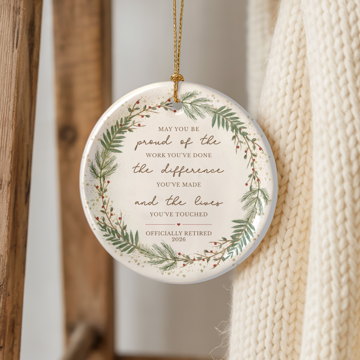 Retirement Ornament – Proud of the Work You've Done