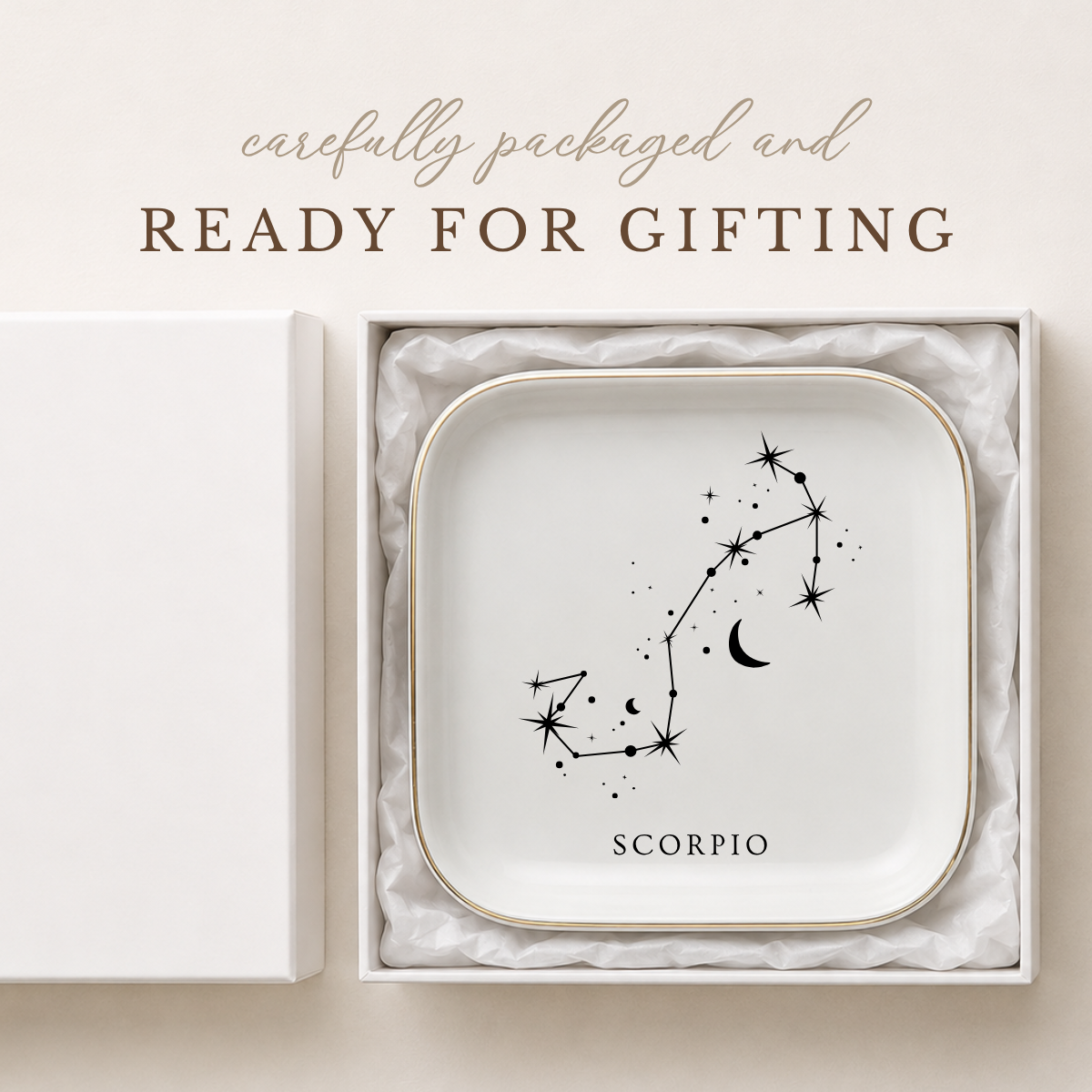 Scorpio Zodiac Ring Dish – Astrology Birthday Gift for Her