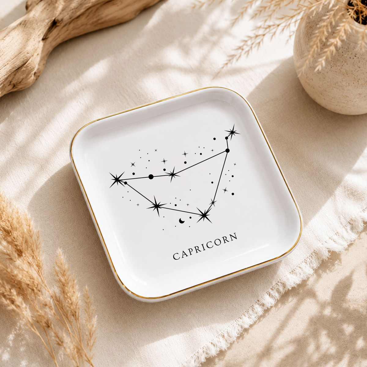 Capricorn Zodiac Ring Dish – Astrology Birthday Gift for Her