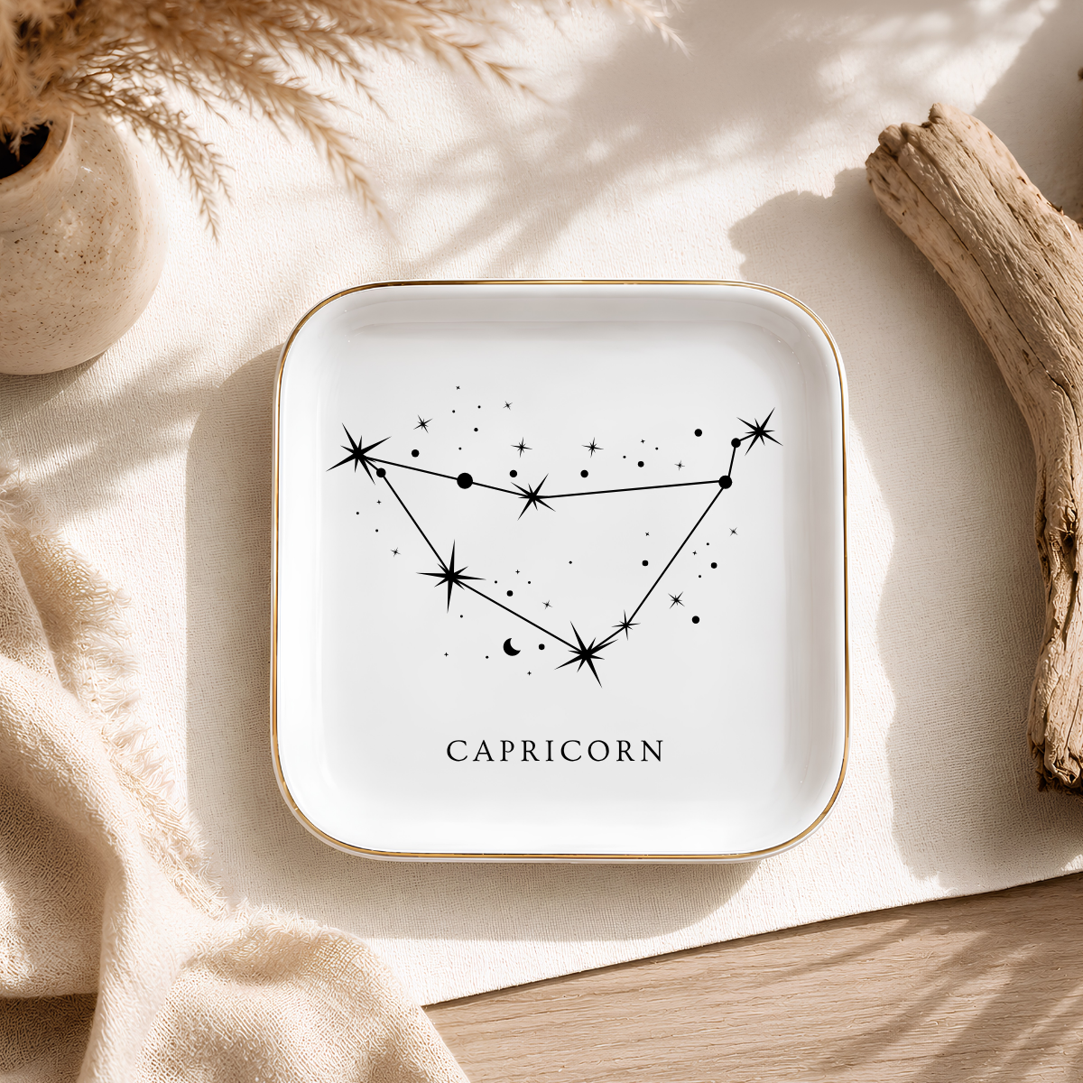 Capricorn Zodiac Ring Dish – Astrology Birthday Gift for Her
