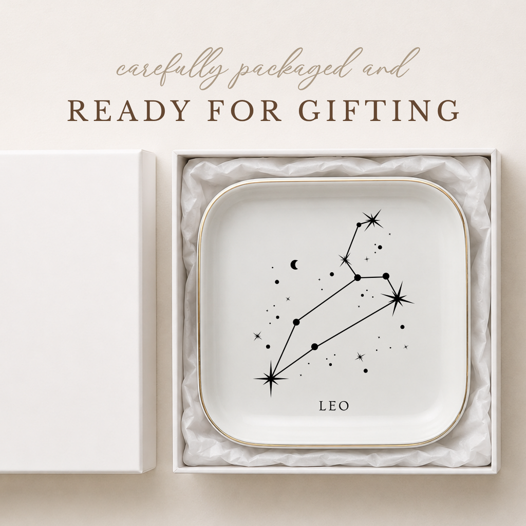 Leo Zodiac Ring Dish – Astrology Birthday Gift for Her