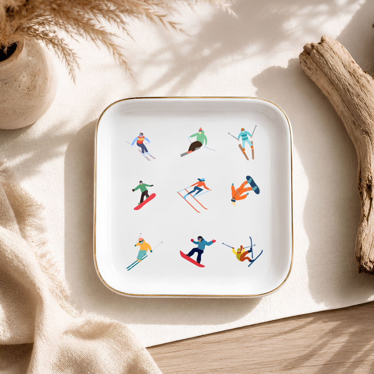 Ski and Snowboard Ring Dish – Winter Sports Gift