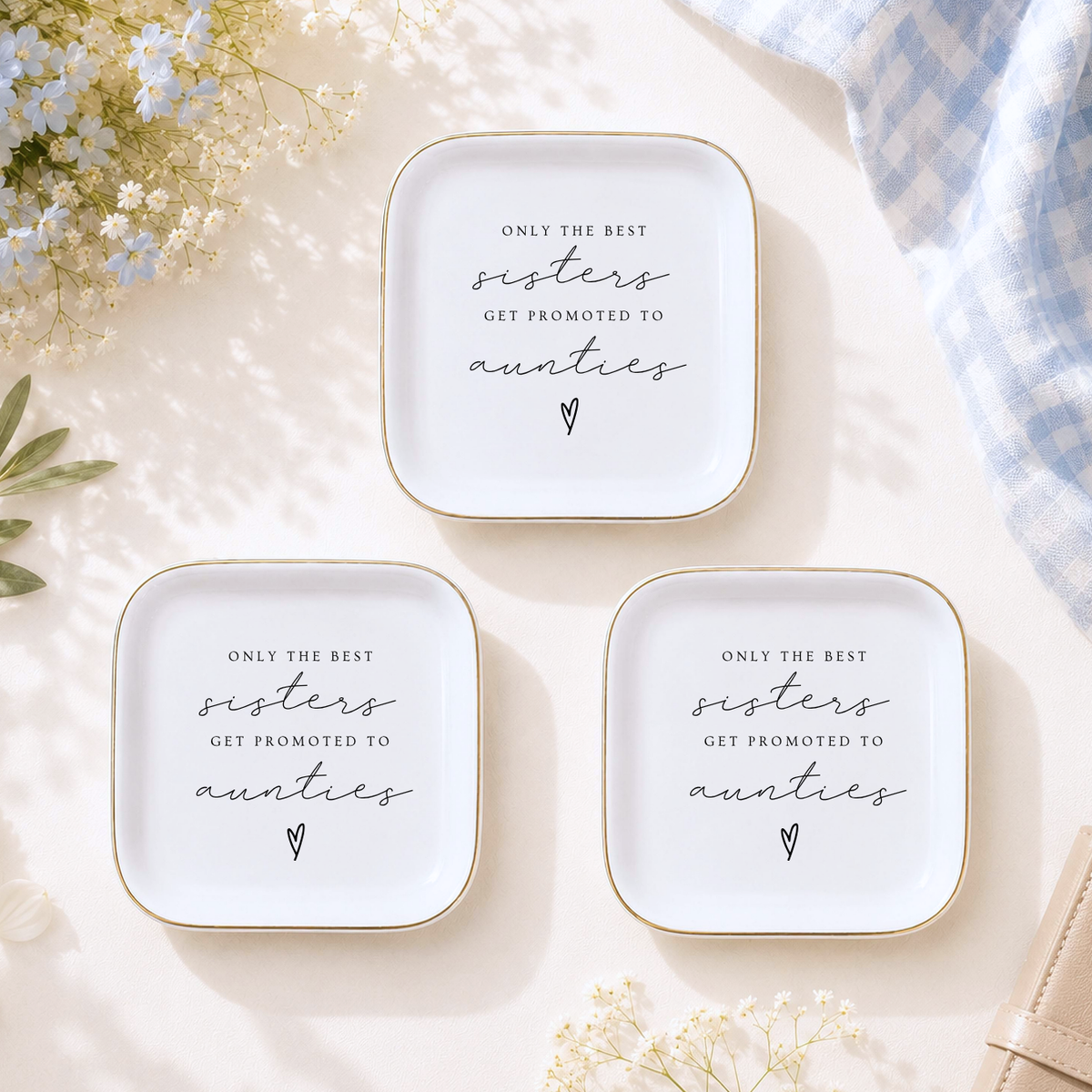 Jewelry Dish for Sister Promoted to Auntie