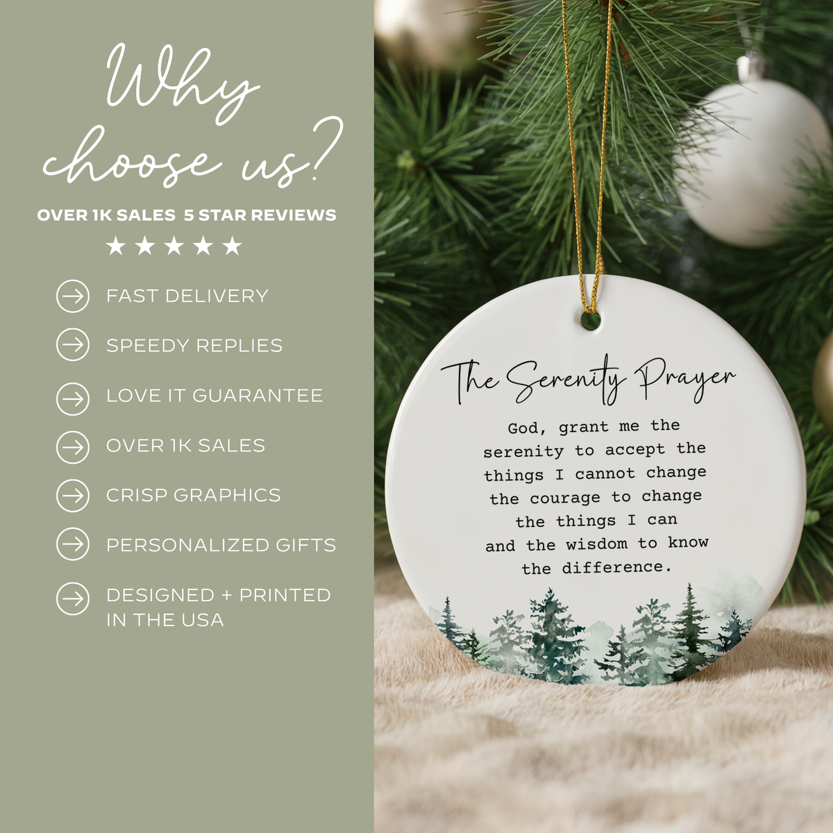 Serenity Prayer Ornament