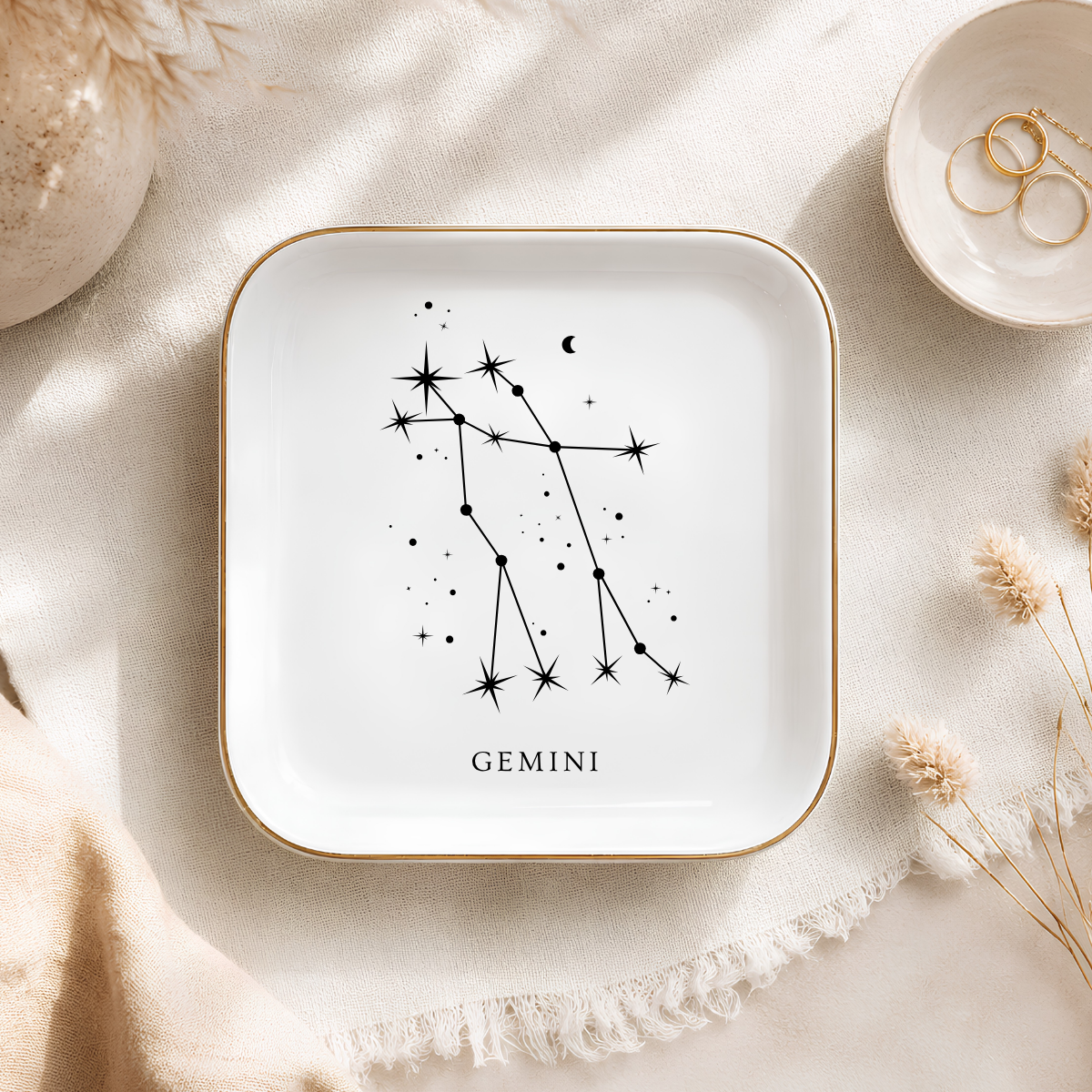 Gemini Zodiac Ring Dish – Astrology Birthday Gift for Her