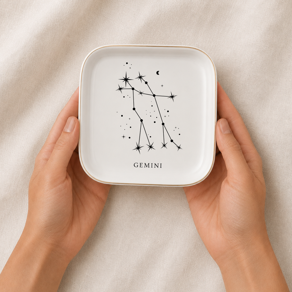 Gemini Zodiac Ring Dish – Astrology Birthday Gift for Her