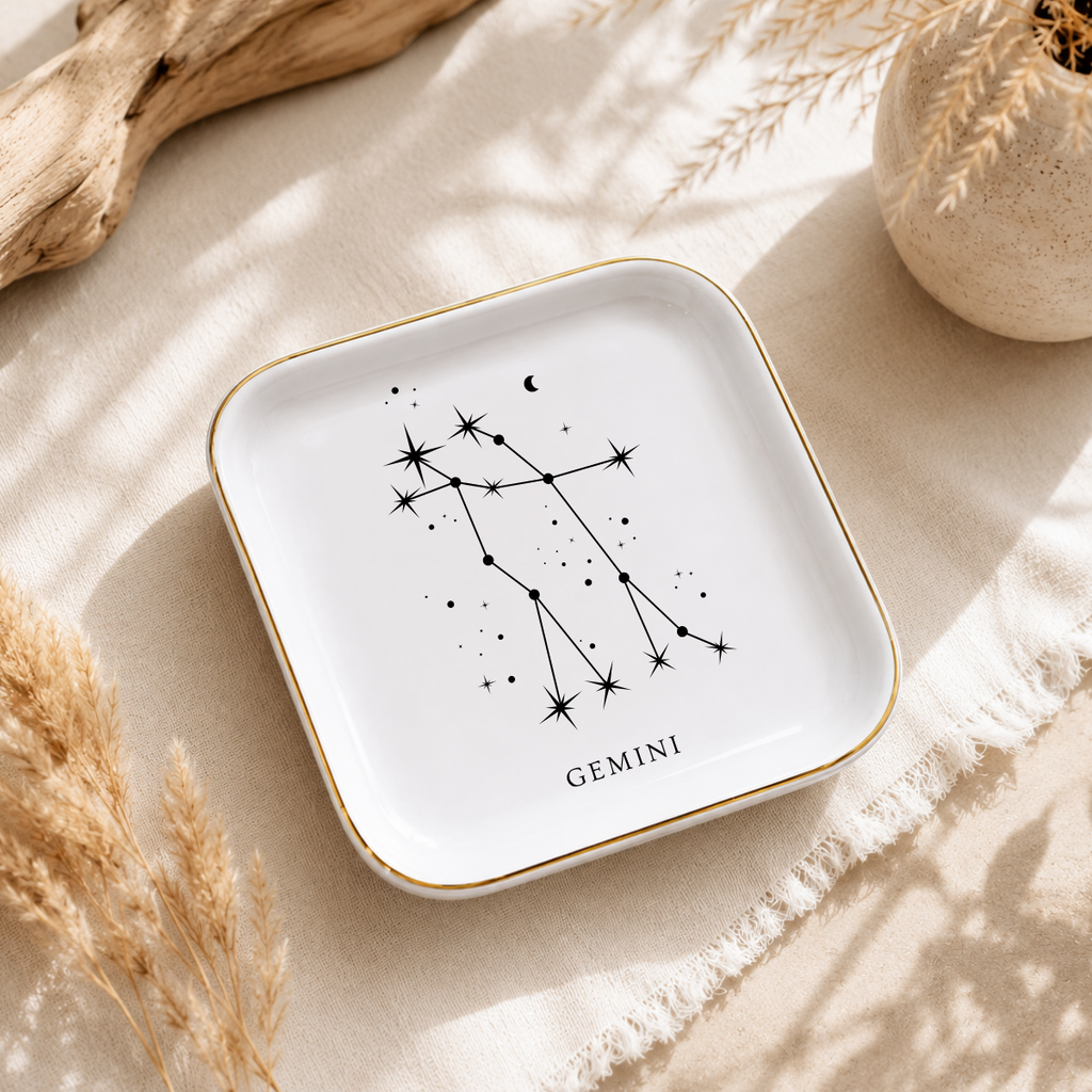 Gemini Zodiac Ring Dish – Astrology Birthday Gift for Her