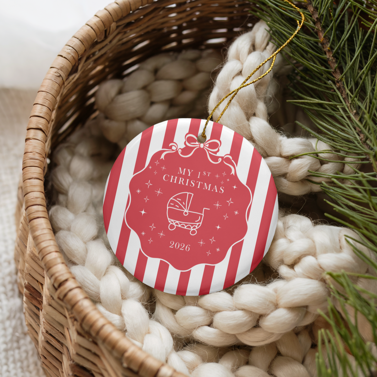Baby’s First Christmas Ornament 2026 – Baby Carriage