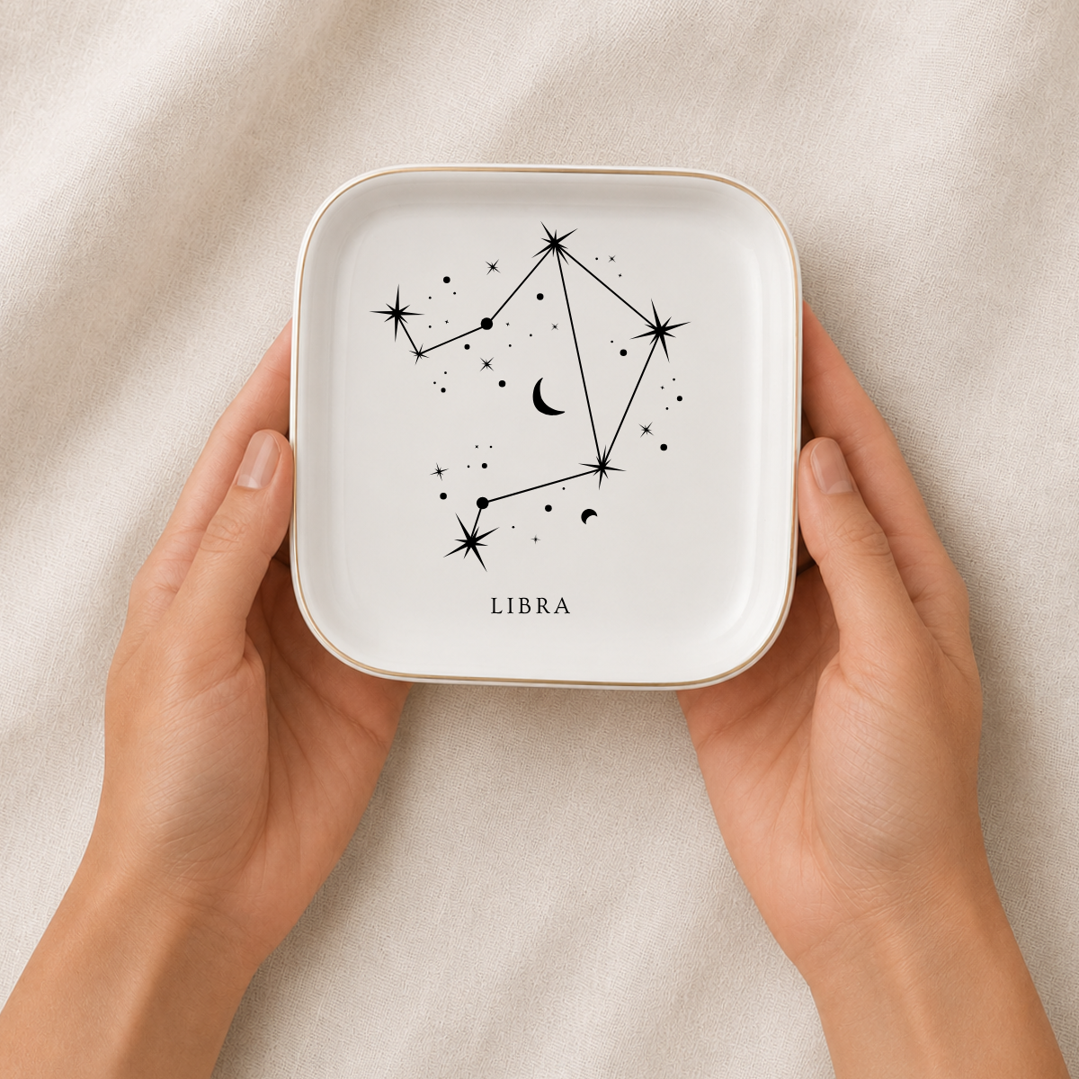 Libra Zodiac Ring Dish – Astrology Birthday Gift for Her