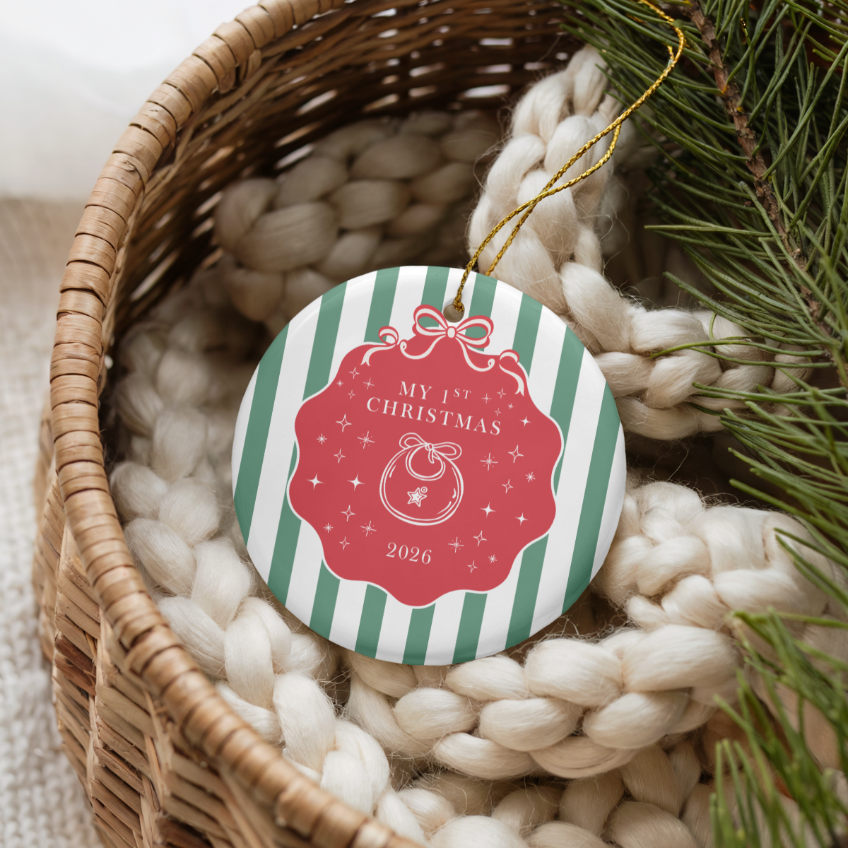 Baby’s First Christmas Ornament 2026 – Baby Rattle