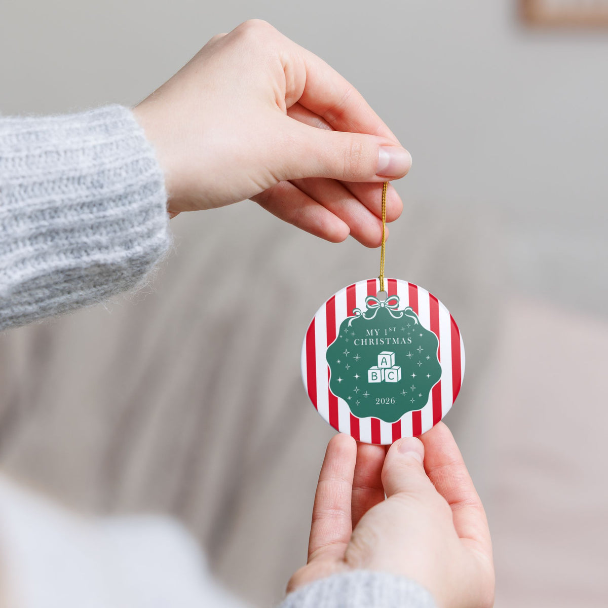 Baby’s First Christmas Ornament 2026 – ABC Blocks